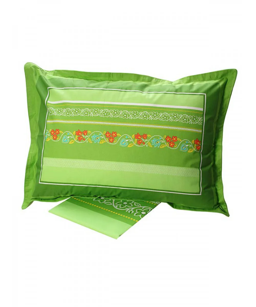 Σετ Σεντόνια Cotton Feelings εμπριμέ 4674 Green Μονό (160x260)