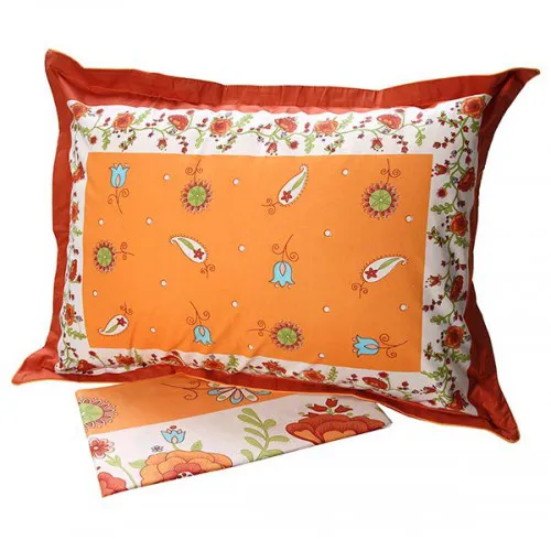 Σετ Σεντόνια Cotton Feelings εμπριμέ 4675 Orange Μονό (160x260)