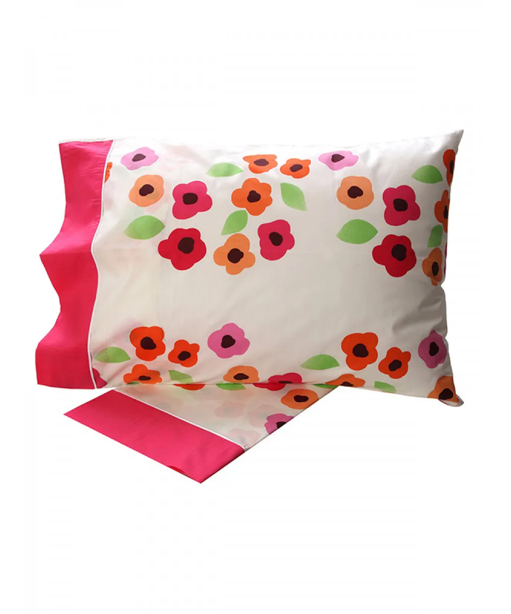Σετ Σεντόνια Cotton Feelings εμπριμέ 529 Pink Μονό (160x260)