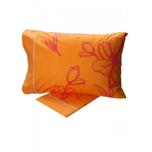 Σετ Σεντόνια Cotton Feelings εμπριμέ 537 Orange Μονό (160x260)