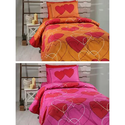 Σετ Σεντόνια Cotton Feelings εμπριμέ 910 Orange Μονό (165x270)