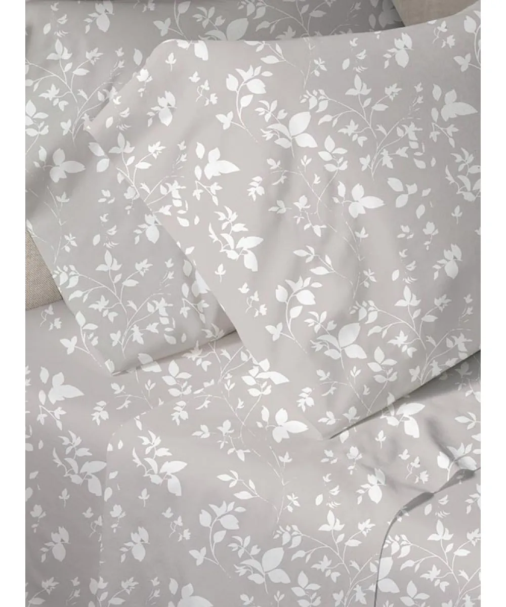 Σετ Σεντόνια Menta Εμπριμέ 040 Grey Μονο (160x250)