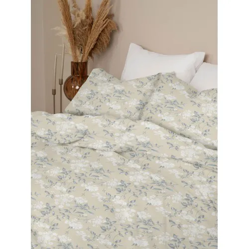 Σετ Σεντόνια Menta Εμπριμέ 360 Beige Διπλό (200x250)