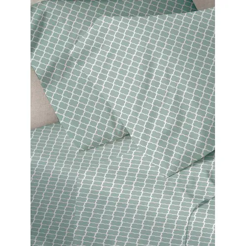 Σετ Σεντόνια Menta Εμπριμέ 530 Aqua Υπέρδιπλο (220x250)