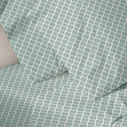 Σετ Σεντόνια Menta Εμπριμέ 530 Aqua Υπέρδιπλο (220x250)