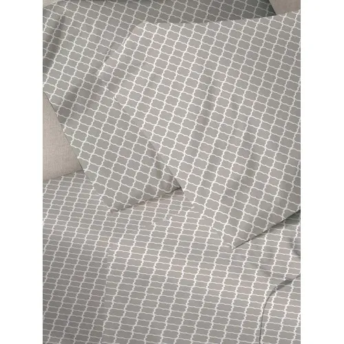 Σετ Σεντόνια Menta Εμπριμέ 530 Grey Υπέρδιπλο (220x250)