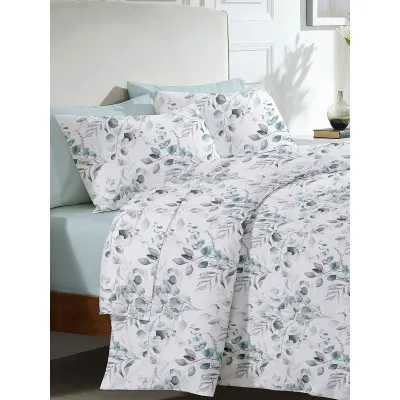 Σετ Σεντόνια Menta Εμπριμέ 560 Grey Υπέρδιπλο (220x250)