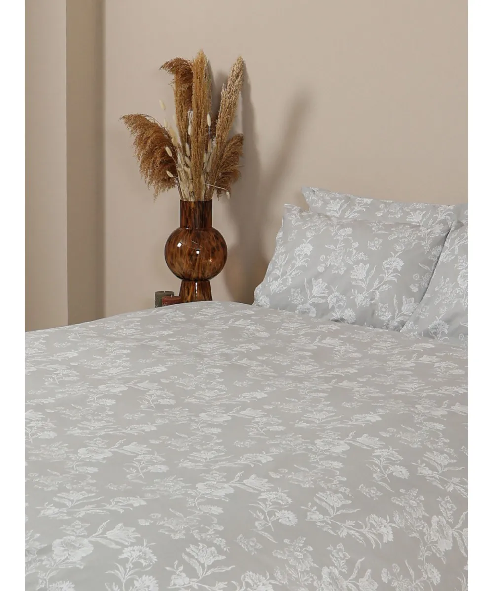 Σετ Σεντόνια Menta Εμπριμέ 340 Grey Υπέρδιπλο (220x250)