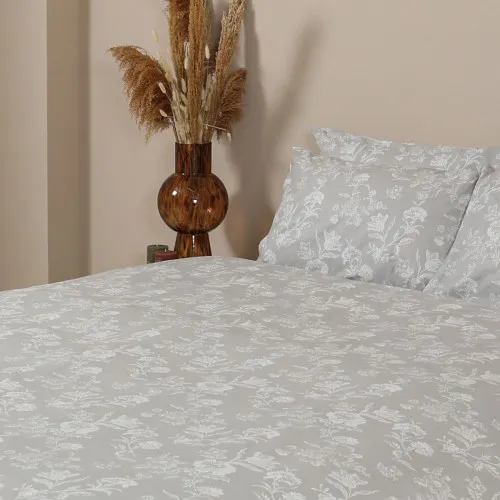 Σετ Σεντόνια Menta Εμπριμέ 340 Grey Υπέρδιπλο (220x250)