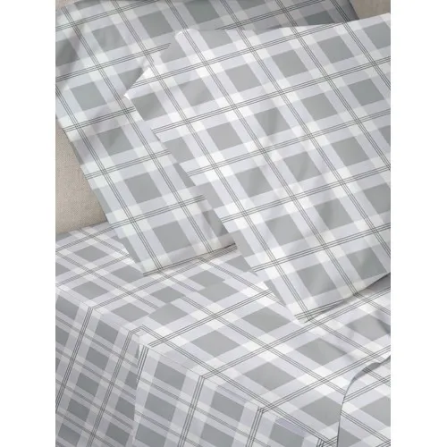 Σετ Σεντόνια Menta Εμπριμέ 380 Check Υπέρδιπλο (220x250)
