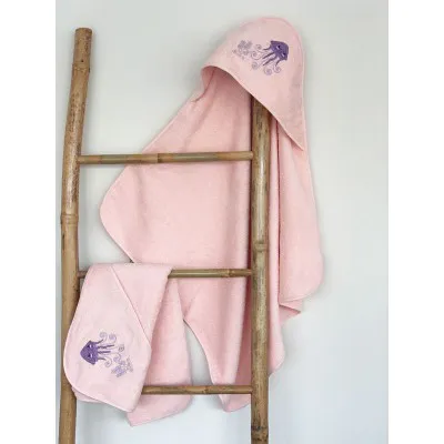 Fluffy Κεντητή Κάπα Pink 75x75