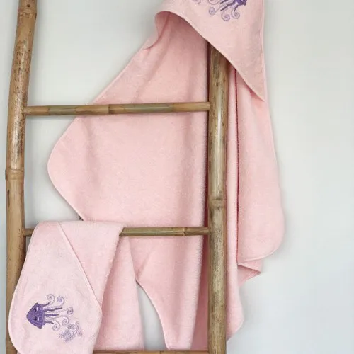 Fluffy Κεντητή Κάπα Pink 75x75