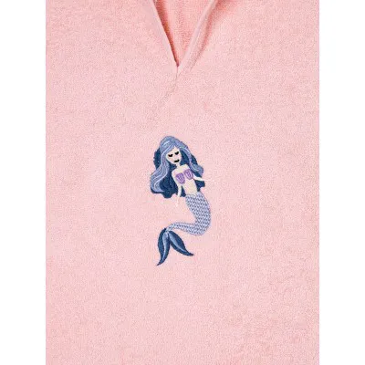 Fluffy Κεντητό Πόντσο Pink one size