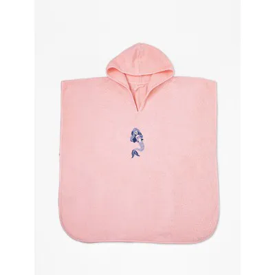 Fluffy Κεντητό Πόντσο Pink one size