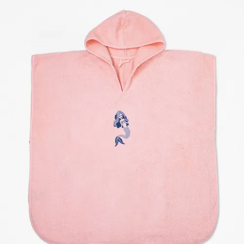 Fluffy Κεντητό Πόντσο Pink one size