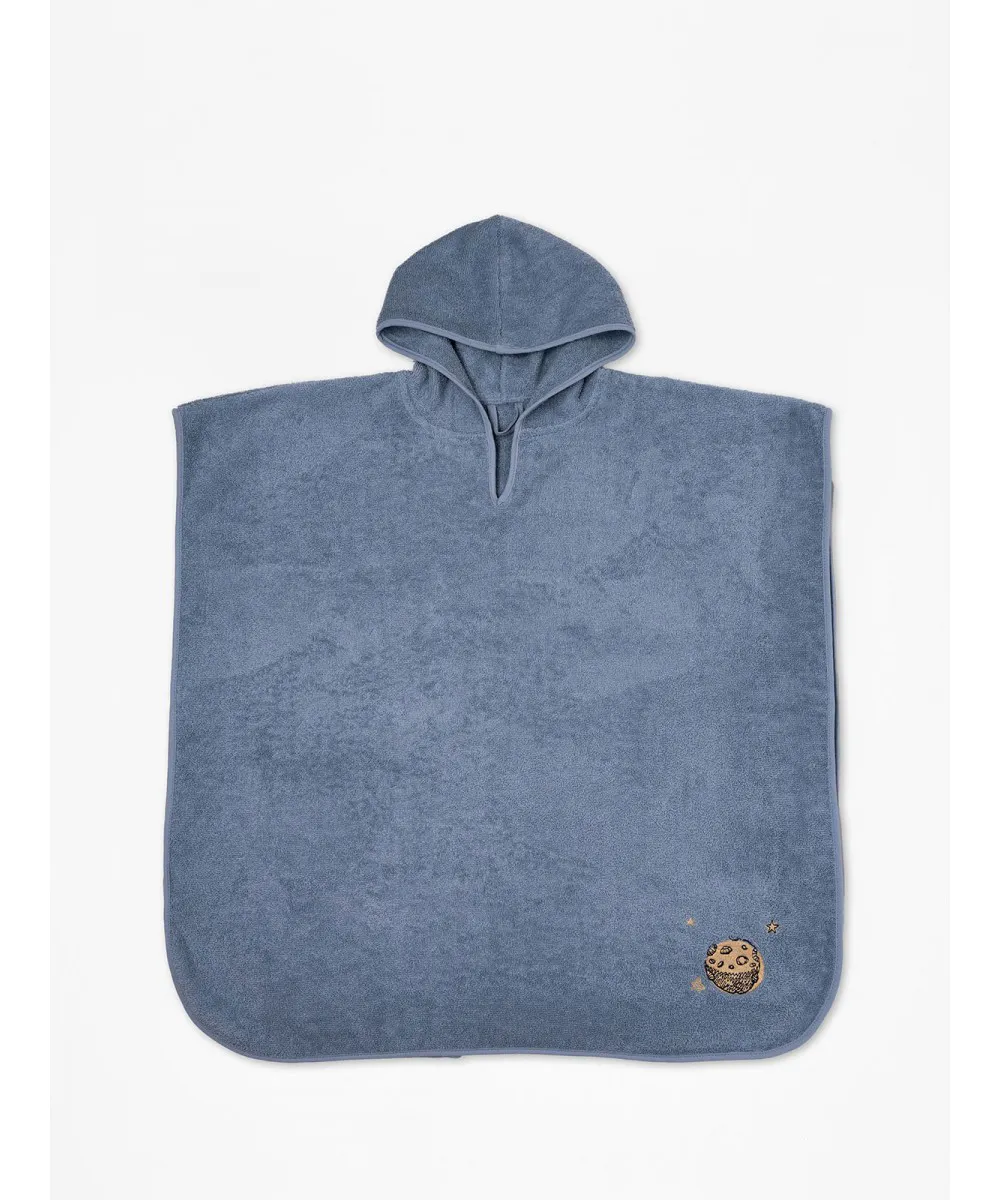 Fluffy Κεντητό Πόντσο Blue one size