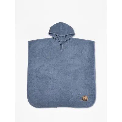 Fluffy Κεντητό Πόντσο Blue one size