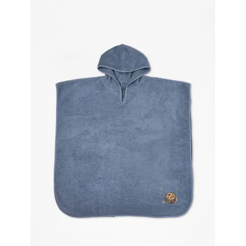 Fluffy Κεντητό Πόντσο Blue one size