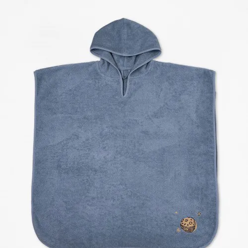 Fluffy Κεντητό Πόντσο Blue one size
