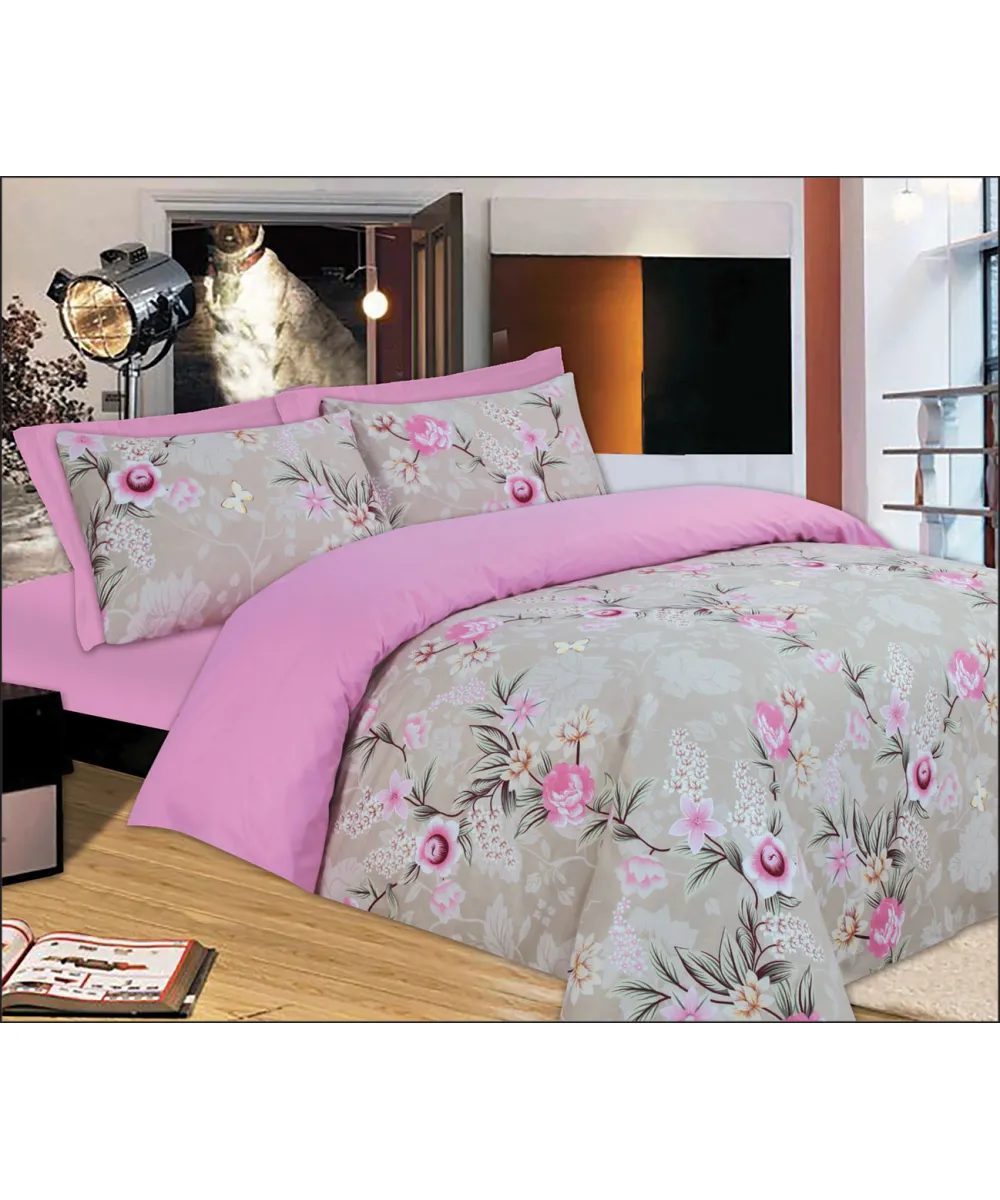 Σετ Σεντόνια Le Blanc Premium Pink Rose Μονά με λάστιχο 100x200 33