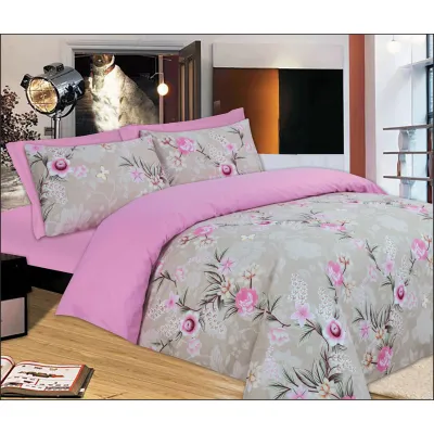 Σετ Σεντόνια Le Blanc Premium Pink Rose Μονά με λάστιχο 100x200 33