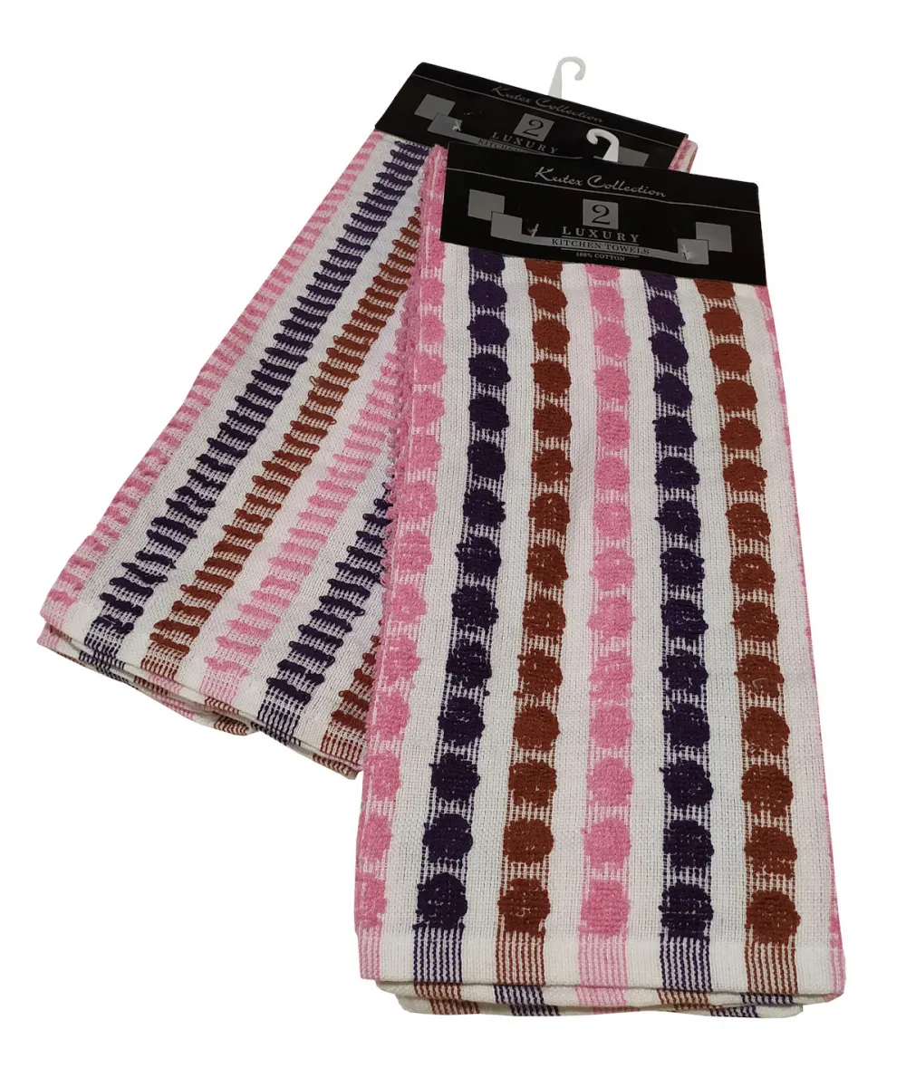 Σετ Ποτηρόπανα 2τεμ.ΚΟΜΒΟΣ πετσετέ LUXURY 100%  Cotton 45x65 Pink