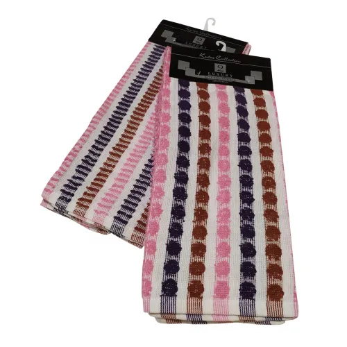 Σετ Ποτηρόπανα 2τεμ.ΚΟΜΒΟΣ πετσετέ LUXURY 100%  Cotton 45x65 Pink