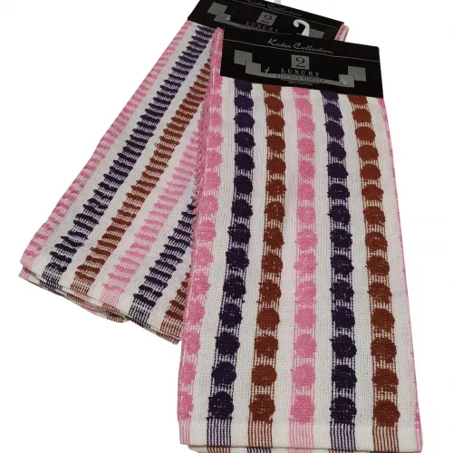 Σετ Ποτηρόπανα 2τεμ.ΚΟΜΒΟΣ πετσετέ LUXURY 100%  Cotton 45x65 Pink