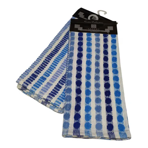 Σετ Ποτηρόπανα 2τεμ.ΚΟΜΒΟΣ πετσετέ LUXURY 100%  Cotton 45x65 Blue