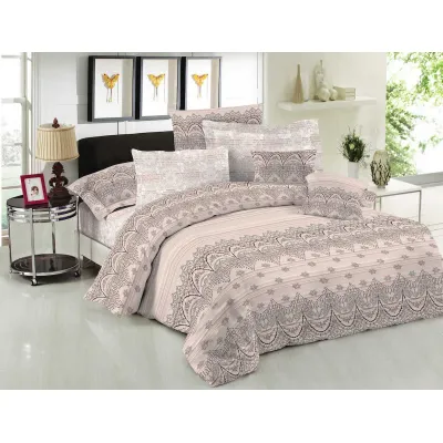 Σετ Σεντόνια ΚΟΜΒΟΣ Cotton Line Printed DANTE BROWN Μονά με λάστιχο 100x200 20
