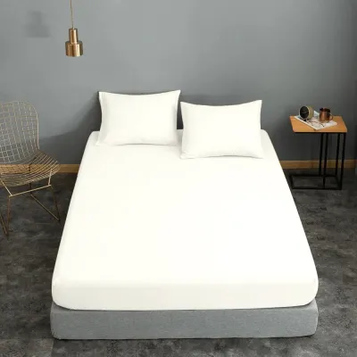 Σεντόνι ΚΟΜΒΟΣ Cotton Line Μονόχρωμο White Διπλό με λάστιχο 150x200 22