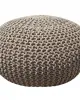 Πουφ Macrame ΚΟΜΒΟΣ με εσωτερικη γέμιση 70x70x45 Beige
