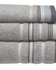 Πετσέτα ΚΟΜΒΟΣ Satin Stripe Πεννιέ 450γρ/m2 100%  Cotton Χειρός Grey  30x50