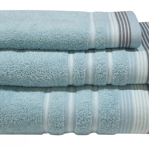 Πετσέτα ΚΟΜΒΟΣ Satin Stripe Πεννιέ 450γρ/m2 100%  Cotton Χειρός Petrol 30x50