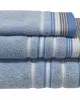 Πετσέτα ΚΟΜΒΟΣ Satin Stripe Πεννιέ 450γρ/m2 100%  Cotton Προσώπου Light Blue 50x90