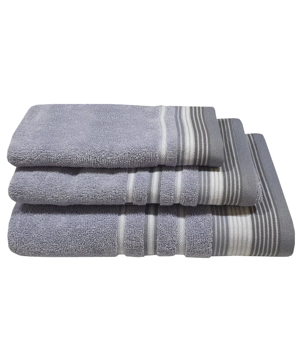 Πετσέτα ΚΟΜΒΟΣ Satin Stripe Πεννιέ 450γρ/m2 100%  Cotton Προσώπου Levanda 50x90