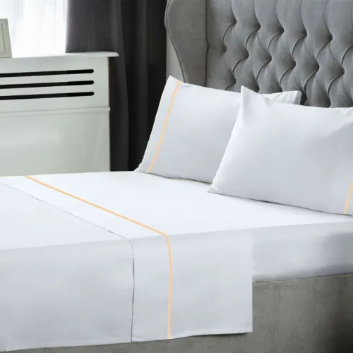 Σετ Σεντόνια LeBlanc Μονόχρωμα με Φυτίλι Polycotton 50/50 TC144 White Υπέρδιπλα 240x270