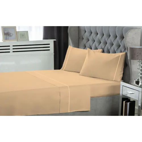 Σετ Σεντόνια LeBlanc Μονόχρωμα με Φυτίλι Polycotton 50/50 TC144 Sand Υπέρδιπλα 240x270