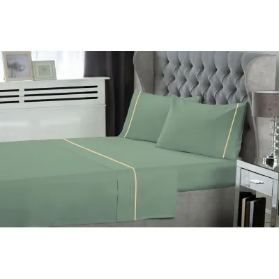 Σετ Σεντόνια LeBlanc Μονόχρωμα με Φυτίλι Polycotton 50/50 TC144 Green Υπέρδιπλα 240x270