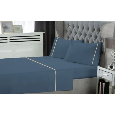 Σετ Σεντόνια LeBlanc Μονόχρωμα με Φυτίλι Polycotton 50/50 TC144 Dusty Blue Υπέρδιπλα 240x270