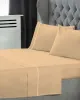 Σετ Σεντόνια Le Blanc Μονόχρωμα με Φυτίλι Polycotton 50/50 TC144 Sand Σούπερ Υπέρδιπλα 270x300
