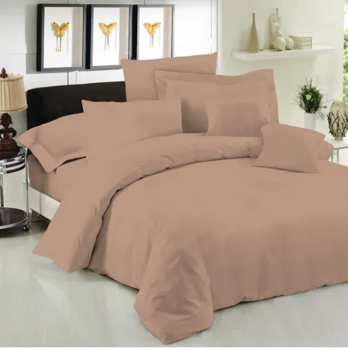 Σεντόνι Μεμονομένο LeBlanc Μονόχρωμο Polycotton 50/50 TC144 Light Brown Μονό με λάστιχο 100x200 35