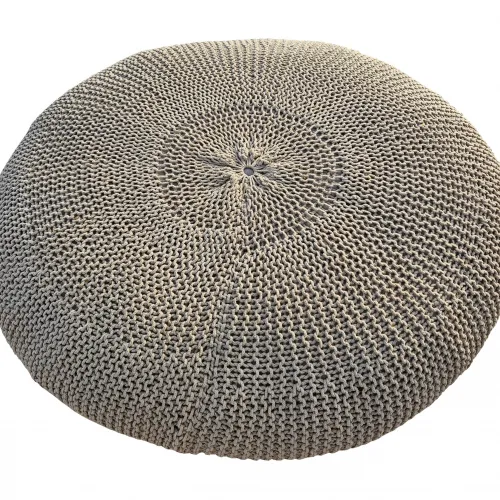 Πουφ Macrame ΚΟΜΒΟΣ με εσωτερικη γέμιση 200x200x50 Beige
