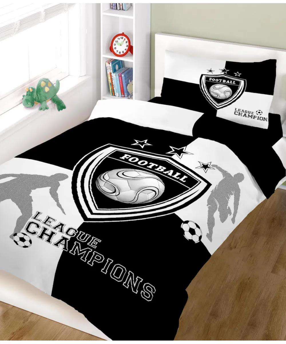 Σετ σεντόνια ΚΟΜΒΟΣ champions BLACK WHITE μονά 160x240 Σετ σεντόνια ΚΟΜΒΟΣ champions BLACK WHITE μονά 160x240