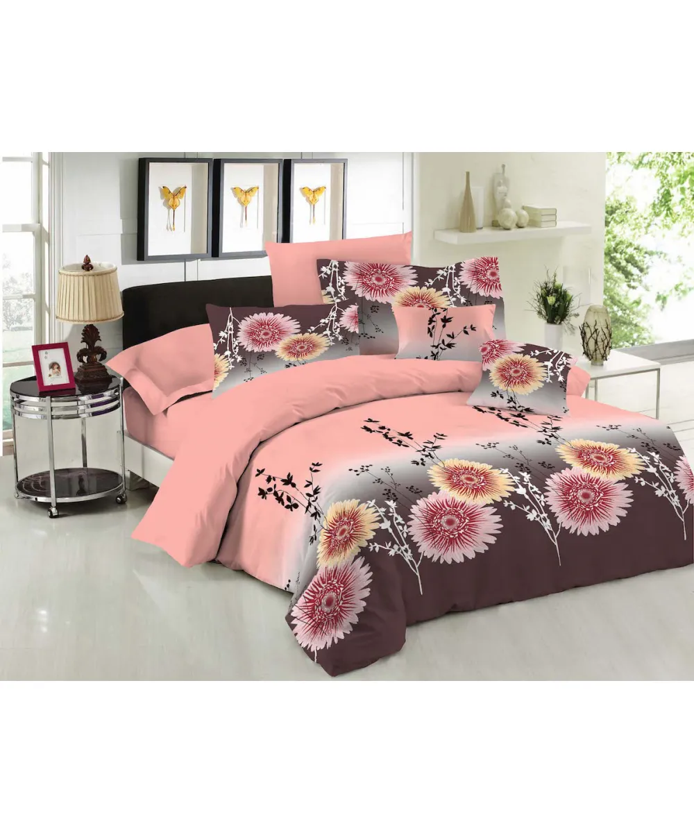 Σετ Σεντόνια Le Blanc Premium Cotton 100%  Chrysanthemum Peach Υπέρδιπλα 240x270