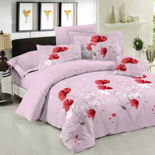 Σετ Σεντόνια Le Blanc Premium Cotton 100%  Anemone Pink Υπέρδιπλα με λάστιχο 160x200 33
