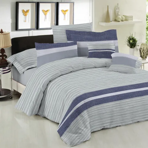 Σετ Σεντόνια Le Blanc Premium Cotton 100%  Brooklyn Ice Υπέρδιπλα με λάστιχο 160x200 33