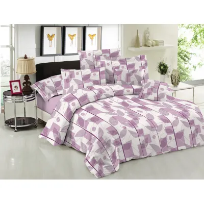 Σετ Πάπλωμα Le Blanc Premium Cotton 100%  Leaves Lilac Υπέρδιπλο 220x240