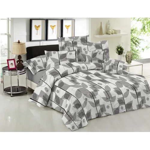 Σετ Πάπλωμα Le Blanc Premium Cotton 100%  Leaves Grey Υπέρδιπλο 220x240