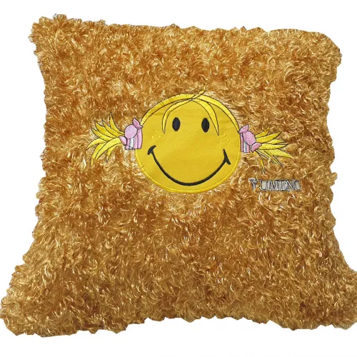 Μαξιλάρι Διακοσμητικό ΚΟΜΒΟΣ 100%  Polyester 45x45 Smiley Face Yellow